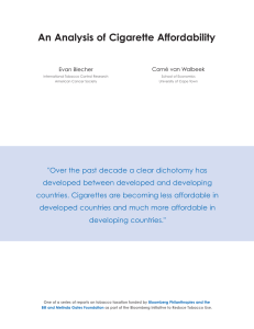 An Analysis of Cigarette Affordability Corné van Walbeek Evan Blecher