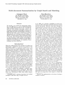 Multi-document Summarization by  Graph  Search  and  Mate