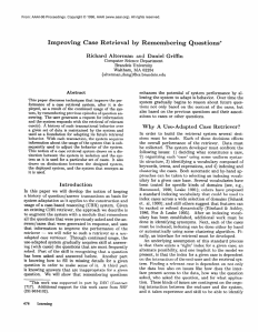 Improving Case  Retrieval  by  Remembering Questions* and