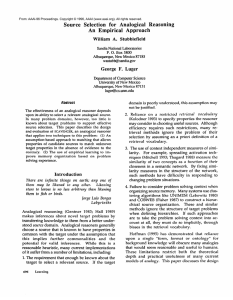 Source Selection for  Analogical Reasoning