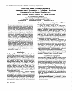 Interfacing  Sound  Stream  Segregation  to