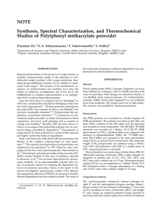 NOTE Synthesis, Spectral Characterization, and Thermochemical Studies of Poly(phenyl methacrylate peroxide)