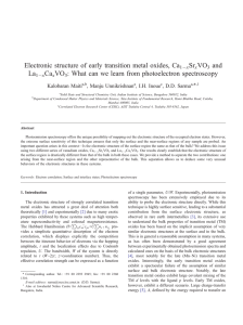 Electronic structure of early transition metal oxides, Ca Sr VO and