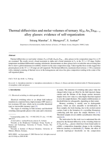 Thermal diffusivities and molar volumes of ternary Al As Te