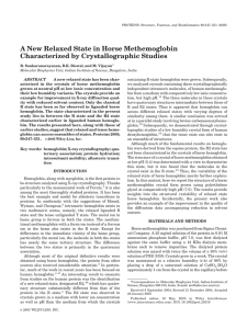 A New Relaxed State in Horse Methemoglobin Characterized by Crystallographic Studies