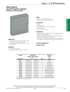 Utility Cabinets Type 3R Telephone Cabinets Data Sheet and Catalog Number Finish