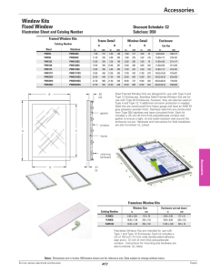 Window Kits Fixed Window Discount Schedule: C2 Illustration Sheet and Catalog Number