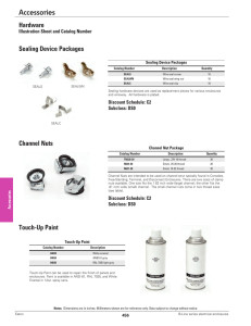 Accessories Hardware Sealing Device Packages Illustration Sheet and Catalog Number