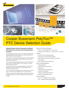 Cooper Bussmann PolyTron™ PTC Device Selection Guide