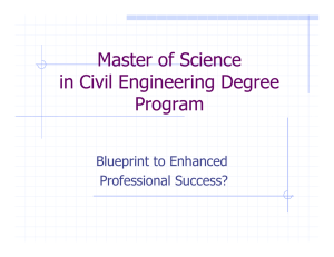 Master of Science in Civil Engineering Degree Program Blueprint to Enhanced