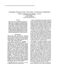 Contingent  Planning  Under Uncertainty  via  Stochastic Satisfiability