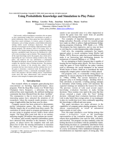 Using Probabilistic Knowledge and Simulation to Play Poker