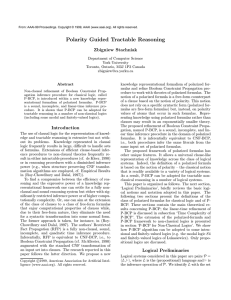 Polarity Guided Tractable Reasoning Zbigniew Stachniak