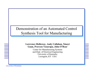 Demonstration of an Automated Control Synthesis Tool for Manufacturing