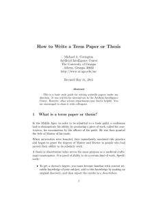 How to Write a Term Paper or Thesis