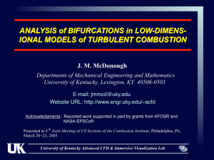 ANALYSIS of BIFURCATIONS in LOW-DIMENS- IONAL MODELS of TURBULENT COMBUSTION