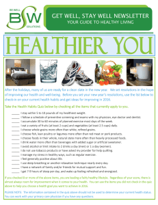 GET WELL, STAY WELL NEWSLETTER YOUR GUIDE TO HEALTHY LIVING