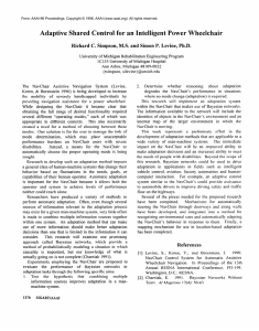 Adaptive  Shared  Control  for  an ... Richard  C.  Simpson,  M.S.  and ...