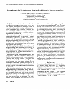Experiments  in  Evolutionary  Synthesis  of ... Karthik  Balakrishnan  and  Vasant  Honavar