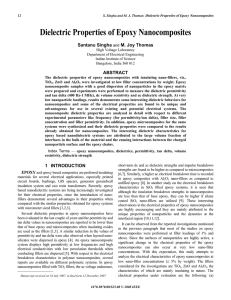 Dielectric Properties of Epoxy Nanocomposites  Santanu Singha M. Joy Thomas