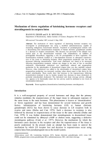 Mechanism of down regulation of luteinizing hormone receptors and J. Biosci.,