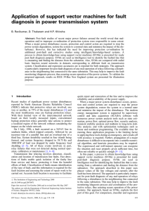 Application of support vector machines for fault