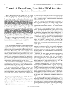 Control of Three-Phase, Four-Wire PWM Rectifier , Member, IEEE