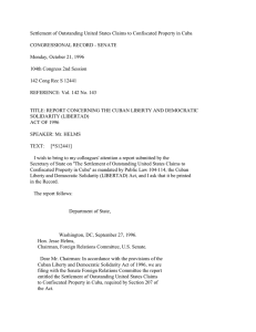 Settlement of Outstanding United States Claims to Confiscated Property in... CONGRESSIONAL RECORD - SENATE