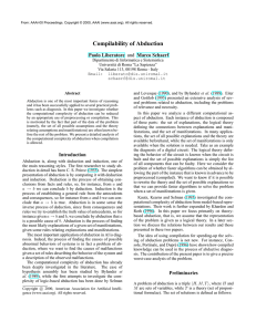 Compilability of Abduction Paolo Liberatore