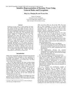 Intuitive Representation of Decision Trees Using General Rules and Exceptions