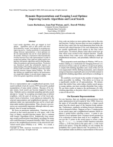 Dynamic Representations and Escaping Local Optima: