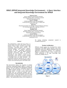 HIKE (HPKB Integrated Knowledge Environment) – A Query Interface