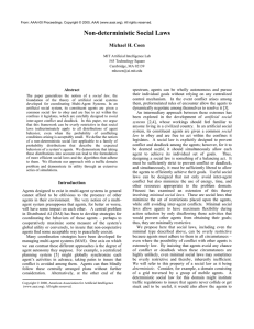 Non-deterministic Social Laws Michael H. Coen