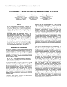 Maintainability: a weaker stabilizability like notion for high level control