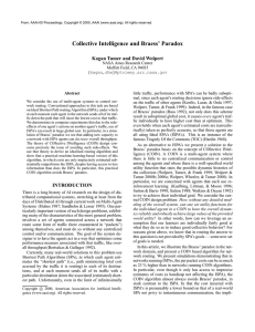 Collective Intelligence and Braess’ Paradox Kagan Tumer and David Wolpert