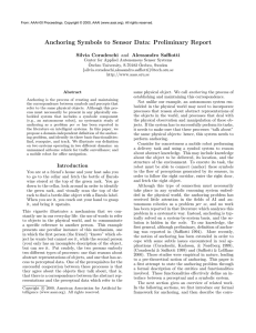 Anchoring Symbols to Sensor Data: Preliminary Report Silvia Coradeschi