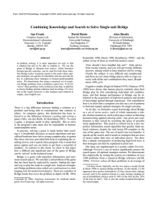 Combining Knowledge and Search to Solve Single-suit Bridge Ian Frank David Basin