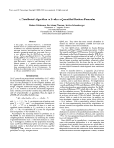 A Distributed Algorithm to Evaluate Quantified Boolean Formulae