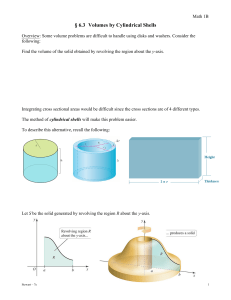 § 6.3  Volumes by Cylindrical Shells