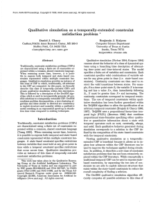 Qualitative simulation  as  a  temporally-extended  constraint satisfaction problem *