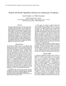 Branch  and  Bound  Algorithm Selection by  Performance Prediction