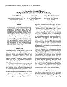 An Integer Local Search Method with Application to Capacitated Production Planning