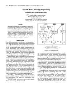Towards Text Knowledge Engineering Udo Hahn &amp; Klemens Schnattinger