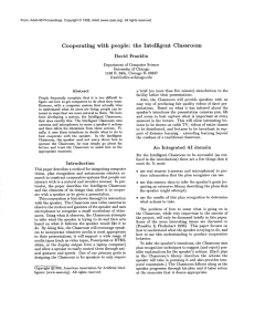 Cooperating with  people: the  Intelligent Classroom