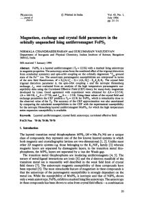 Magnetism, exchange and crystal field parameters in the