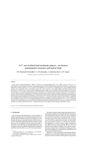 Fe ions in alkali lead tetraborate glasses—an electron R.P. Sreekanth Chakradhar