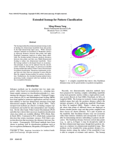 Extended Isomap for Pattern Classification Ming-Hsuan Yang Honda Fundamental Research Labs