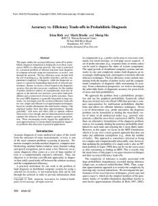 Accuracy vs. Efficiency Trade-offs in Probabilistic Diagnosis Irina Rish