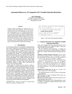 Automated Discovery of Composite SAT Variable-Selection Heuristics Alex Fukunaga Computer Science Department
