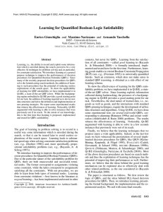 Learning for Quantified Boolean Logic Satisfiability Enrico Giunchiglia